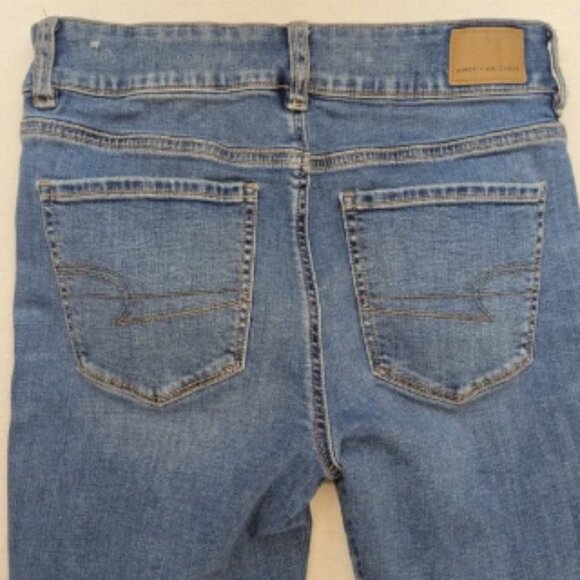 American Eagle Jeans Womens 6 Short Artist Flare High Rise Medium Wash Denim - Picture 4 of 8